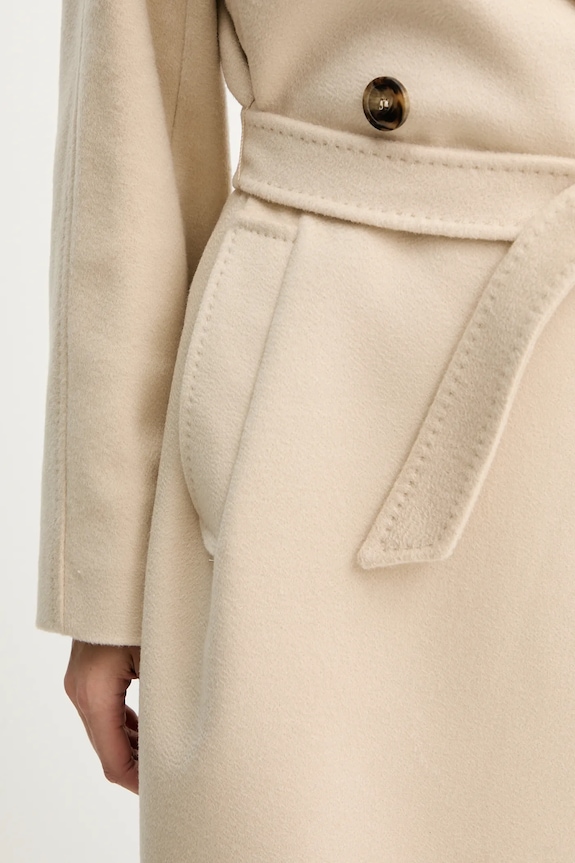 Vlněný kabát Weekend Max Mara RESINA 2525016031600 béžová