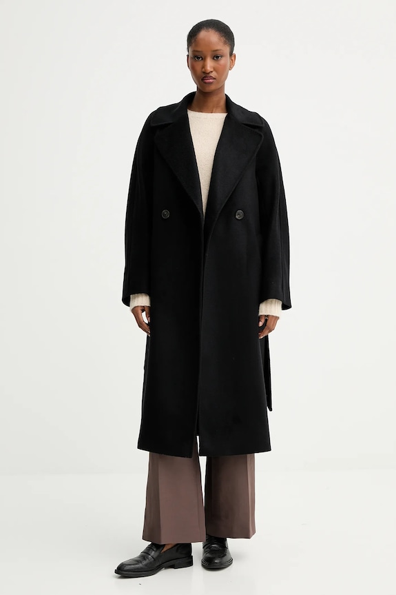 Weekend Max Mara palton de lână RESINA negru 2525016031600