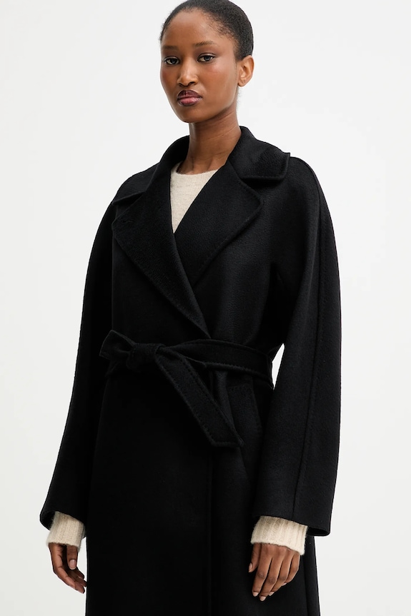 Weekend Max Mara palton de lână RESINA 2525016031600 negru