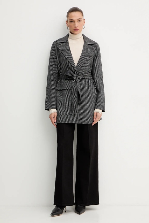 Kabát s prímesou vlny Armani Exchange XW000692.AF16201 sivá AW25