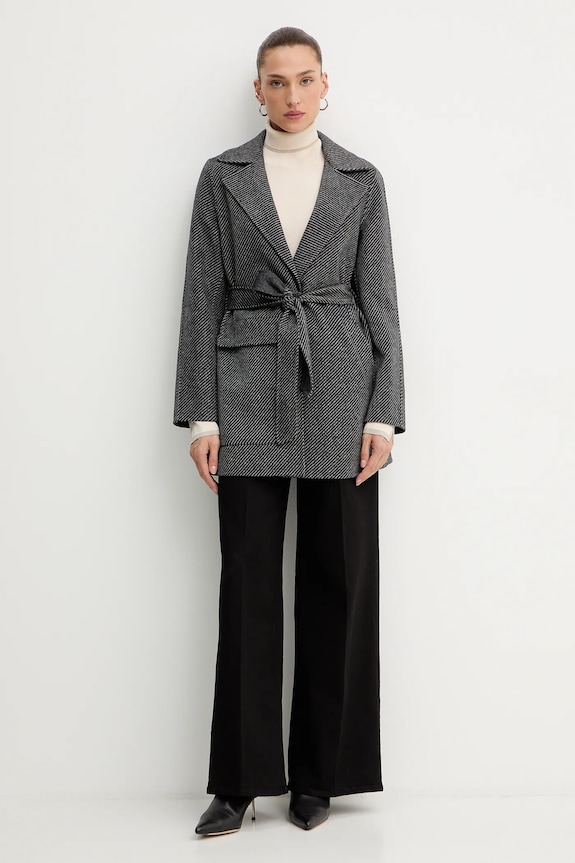 Kabát s prímesou vlny Armani Exchange XW000692.AF16201 sivá AW25