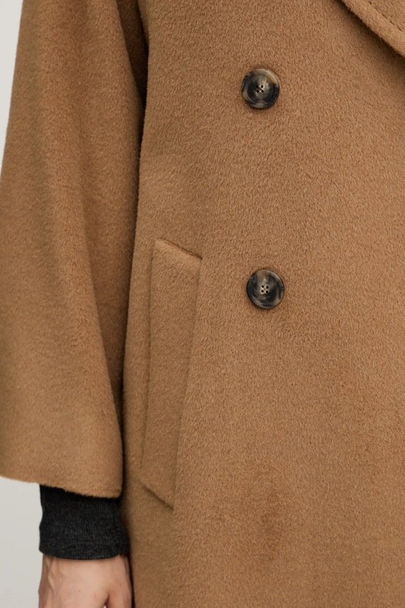 Weekend Max Mara płaszcz z dodatkiem wełny ZUFOLO 2525016092600 zielony