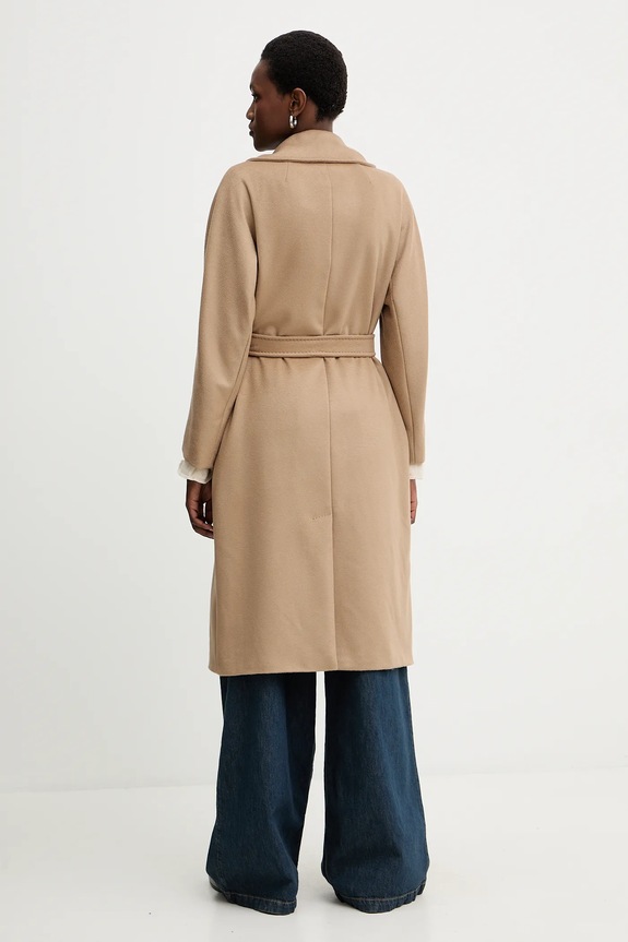 Odzież Weekend Max Mara płaszcz wełniany RESINA 2525016102600 beżowy