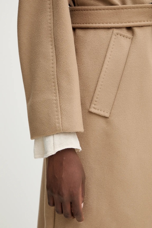 Weekend Max Mara płaszcz wełniany RESINA 2525016102600 beżowy