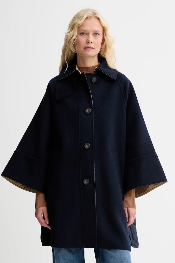 Weekend Max Mara haină cu lână RUFO cu captuseala bleumarin 2525496012600