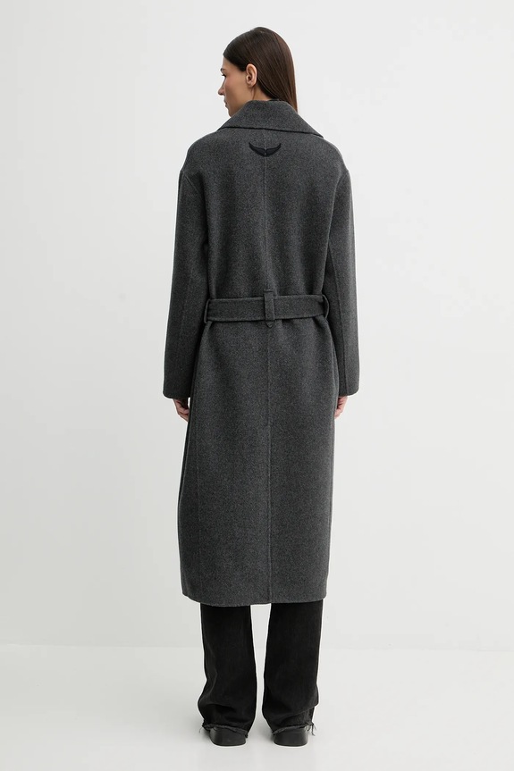 Oblečenie Kabát s prímesou vlny ZADIG&VOLTAIRE WWCO01237 sivá
