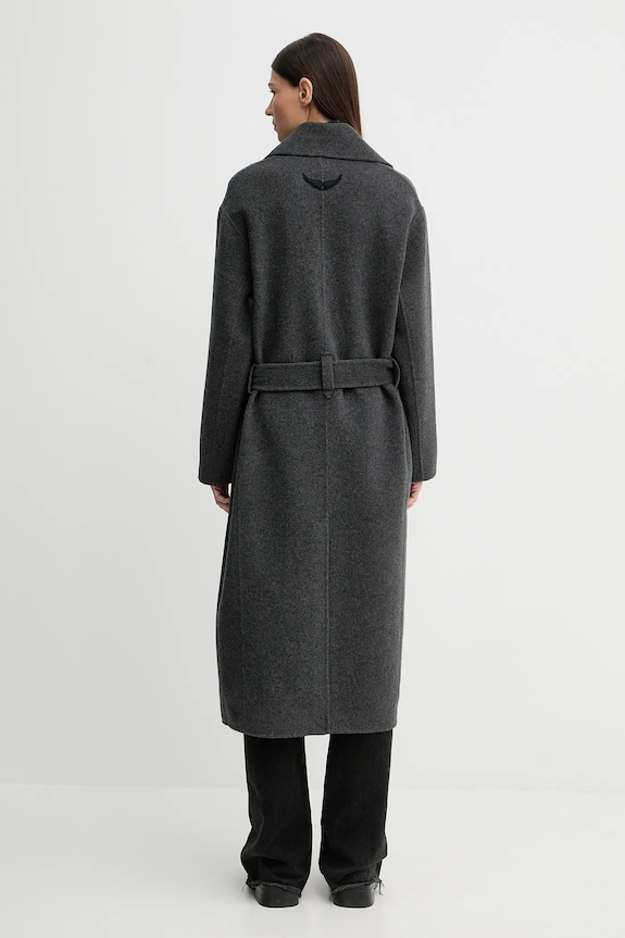 Oblečenie Kabát s prímesou vlny ZADIG&VOLTAIRE WWCO01237 sivá