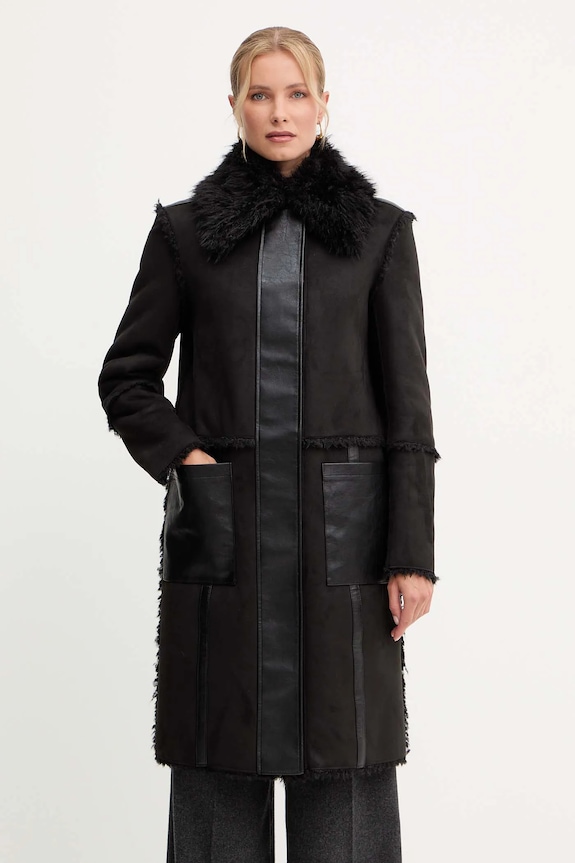 Patrizia Pepe płaszcz dwustronny nieocieplane czarny 2O0179.E075