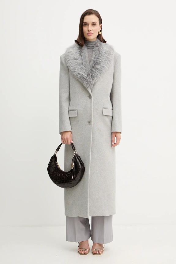 Παλτό με προσθήκη μαλλιού Patrizia Pepe 2O0212.A512 γκρί AW25