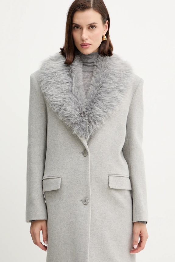Παλτό με προσθήκη μαλλιού Patrizia Pepe 2O0212.A512 γκρί