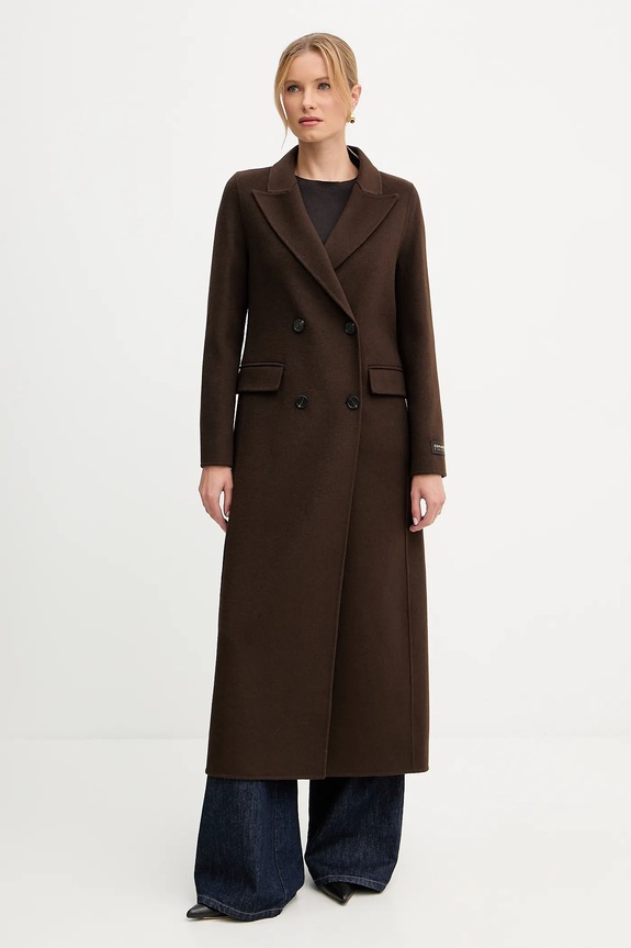 ERMANNO Firenze cappotto in lana senza fodera marrone 57TD056EY1