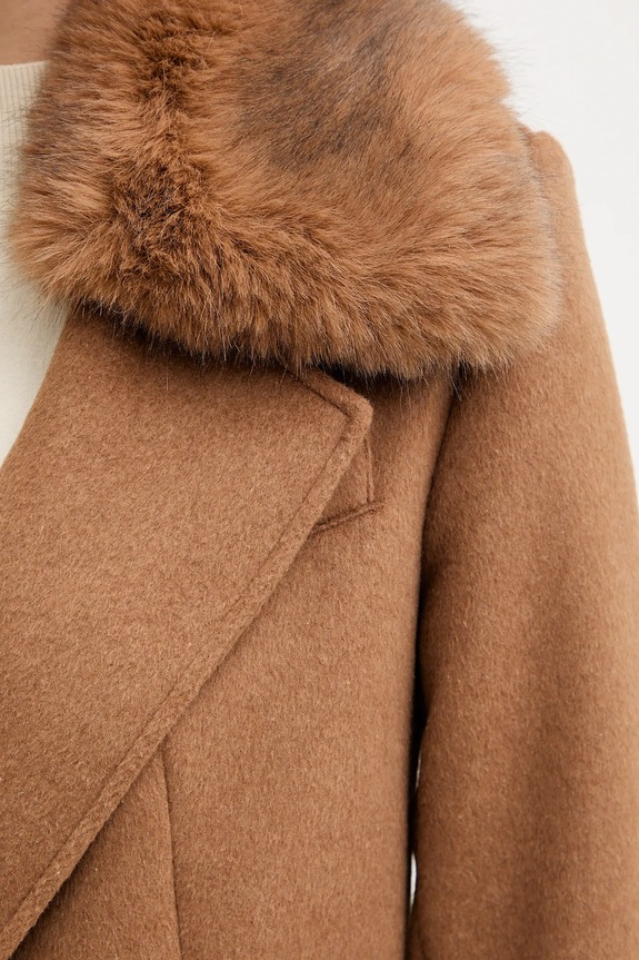 Guess cappotto con lana KAROLE W5BL19.W2642 marrone