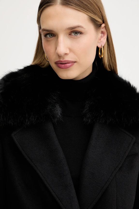 Kabát s příměsí vlny Guess KAROLE černá W5BL19.W2642