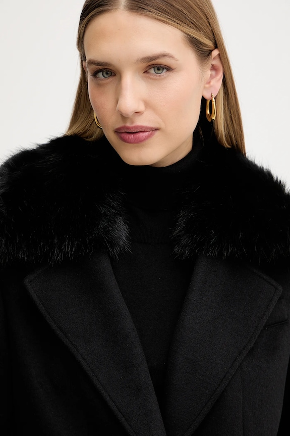Kabát s příměsí vlny Guess KAROLE černá W5BL19.W2642