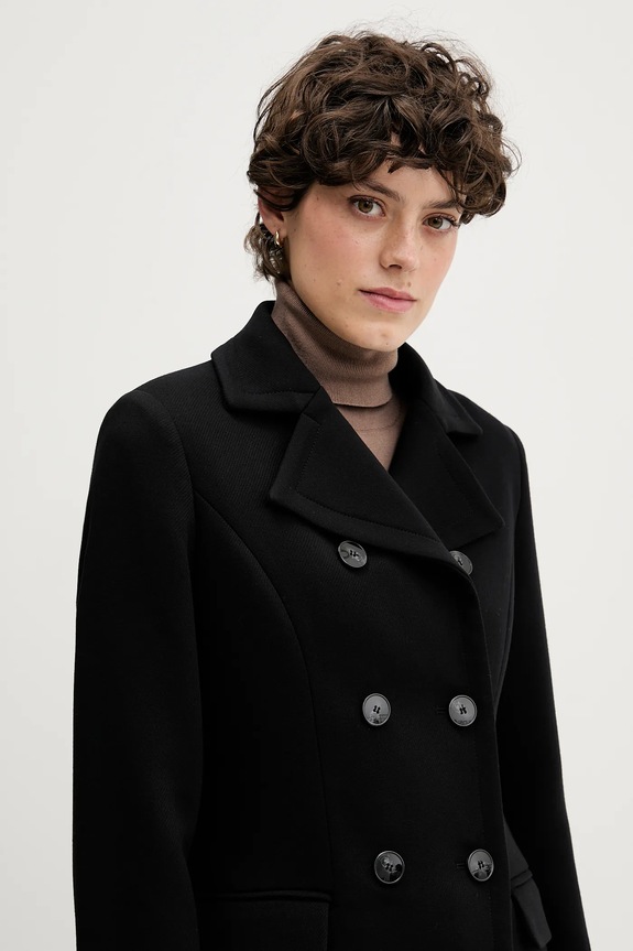 Sisley palton negru 2OUALN05Z