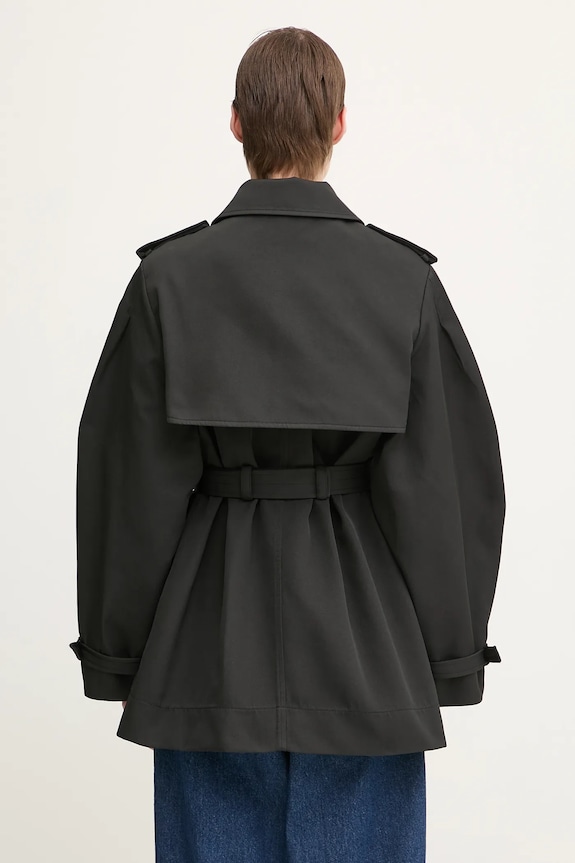 Odzież GANNI trencz Heavy Twill Midi Trench W0893 czarny