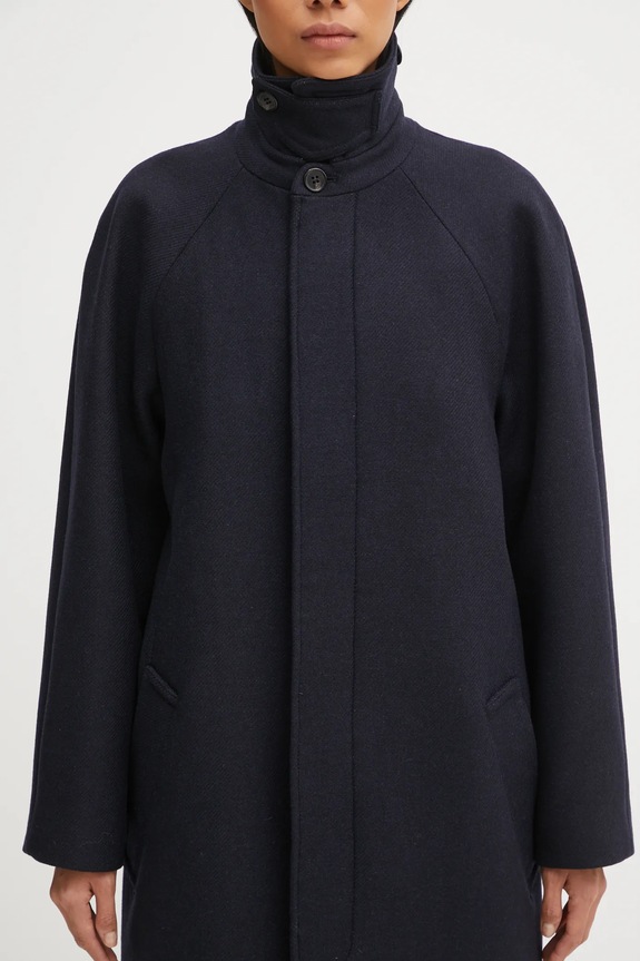 A.P.C. coat with wool Manteau Gaia navy WVBEB.F01533