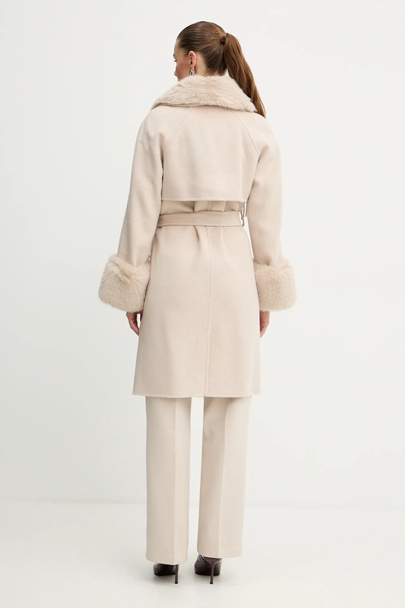 Odzież Marciano by Guess płaszcz z dodatkiem wełny LILIANA 5BGL46.7125A beżowy