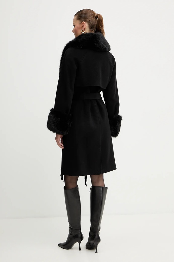 Îmbrăcăminte Marciano by Guess palton din amestec de lână LILIANA 5BGL46.7125A negru