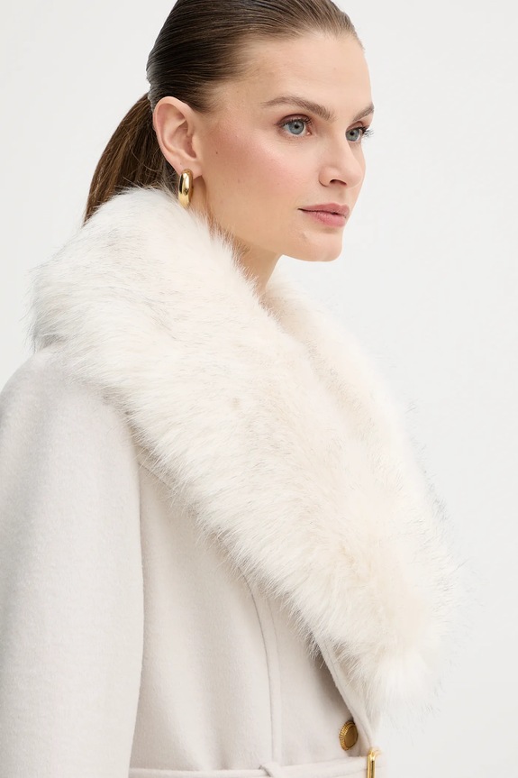 Marciano by Guess płaszcz z dodatkiem wełny ALICE 5BGL26.1799Z beżowy