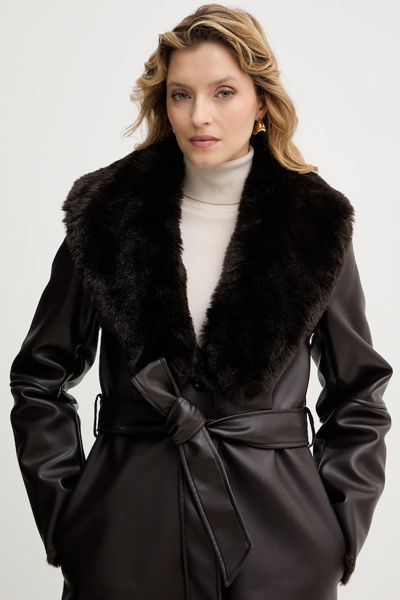 Marciano by Guess płaszcz ZOEY brązowy 5BGL42.7387A