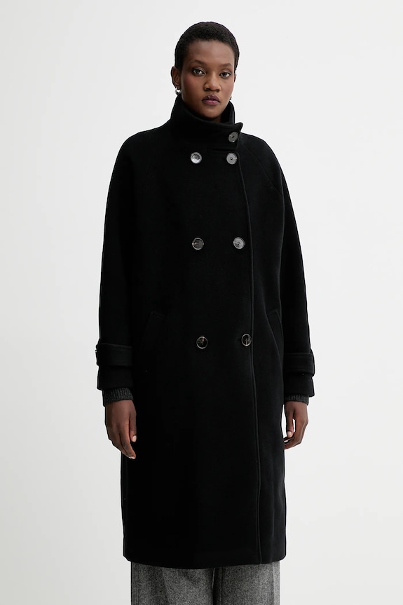 Sessun cappotto con lana senza nero 25112002