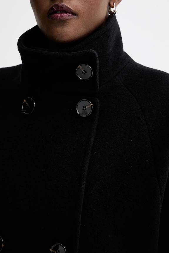 Sessun cappotto con lana 25112002 nero