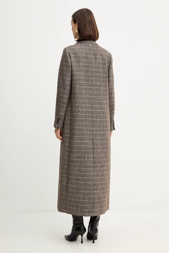 Ρούχα Παλτό με προσθήκη μαλλιού Twinset 252TT2041 καφέ