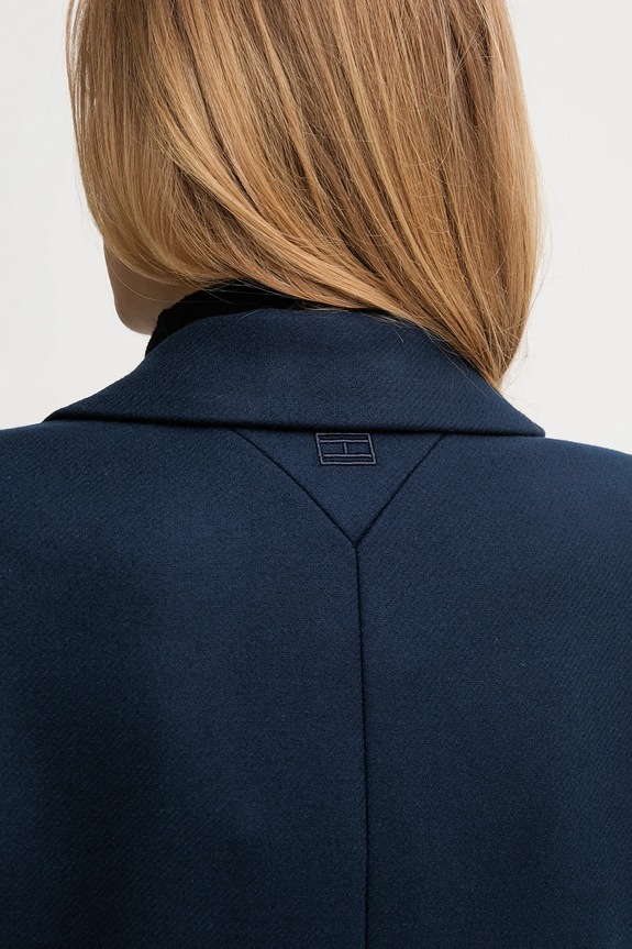 Tommy Hilfiger palton din amestec de lână WW0WW46547 bleumarin