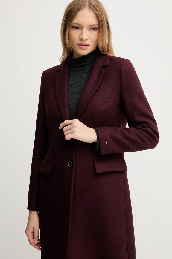 Tommy Hilfiger cappotto con lana granata WW0WW46547