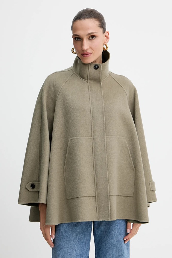 MAX&Co. palton de lână cu captuseala verde 2526086071200