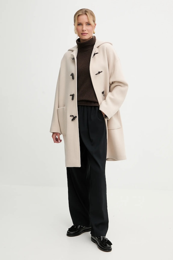 Παλτό με προσθήκη μαλλιού MAX&Co. oversize μπεζ 2526086124200