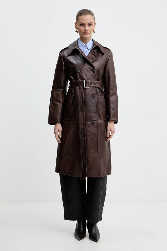 Kožený kabát MAX&Co. 2526476013200 hnedá AW25