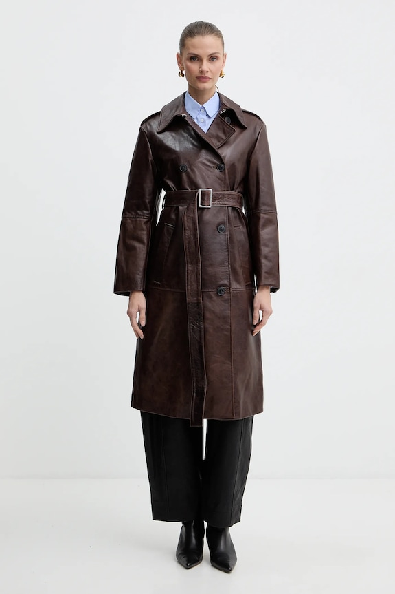 Kožený kabát MAX&Co. 2526476013200 hnedá AW25