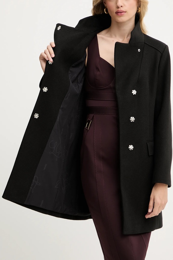 Liu Jo cappotto con aggiunta di lana MF5119.J4873 nero