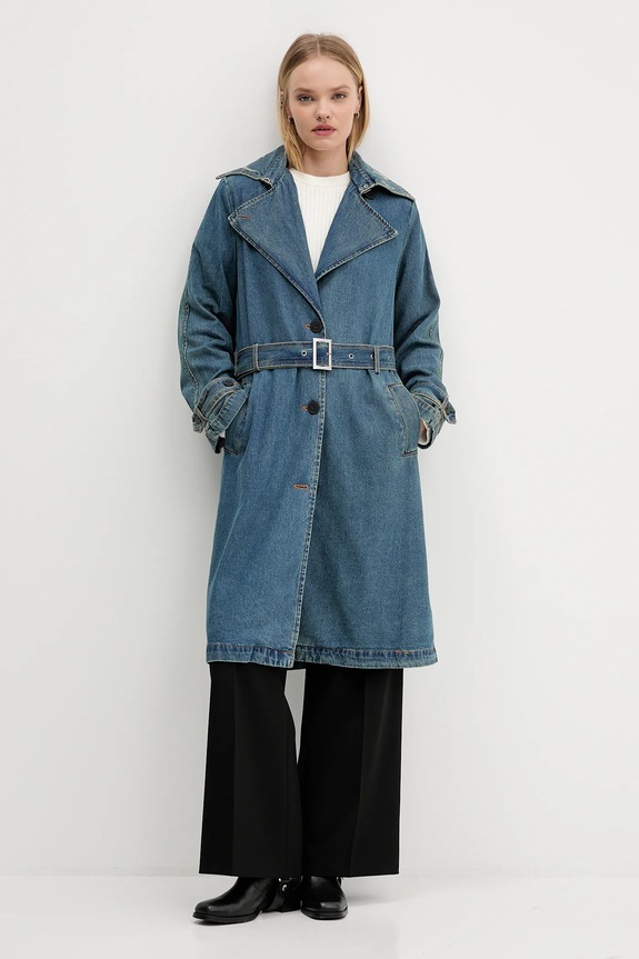 Rifľový kabát Desigual DENIMBIK modrá 25WWEW52