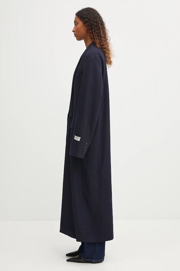 Vuneni kaput Fiorucci Light Wool Maxi W02FPOCO382WO01BL05 mornarsko plava AW25