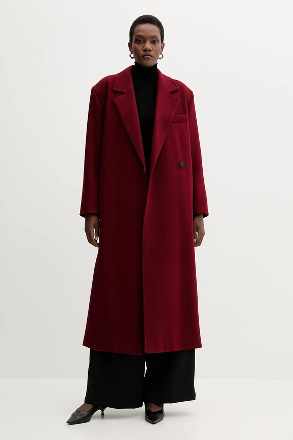 Kabát s vlnou Marella 2523016082200 burgundské AW25