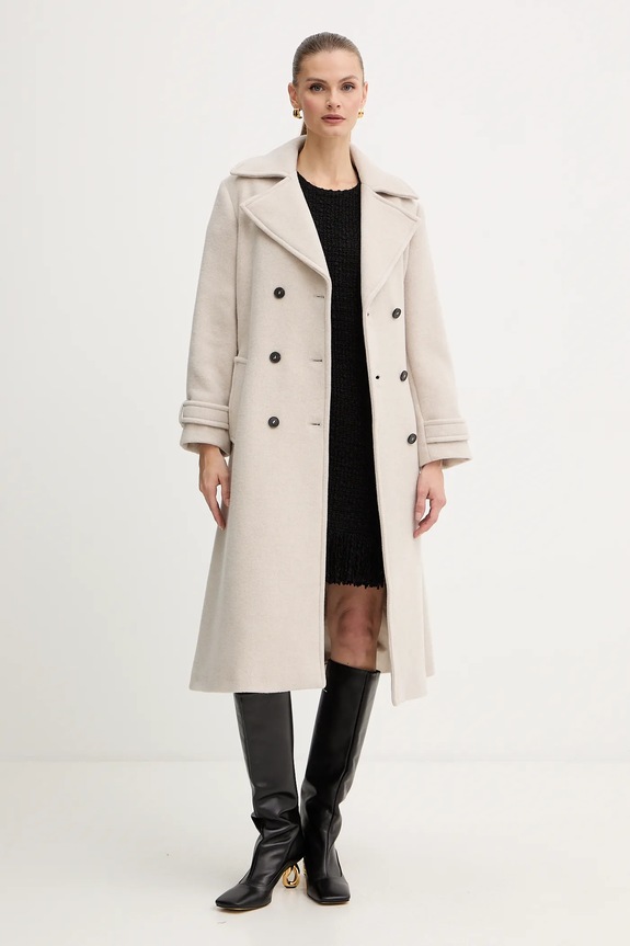 Пальто с добавлением шерсти Marella 2523016112200 бежевый AW25