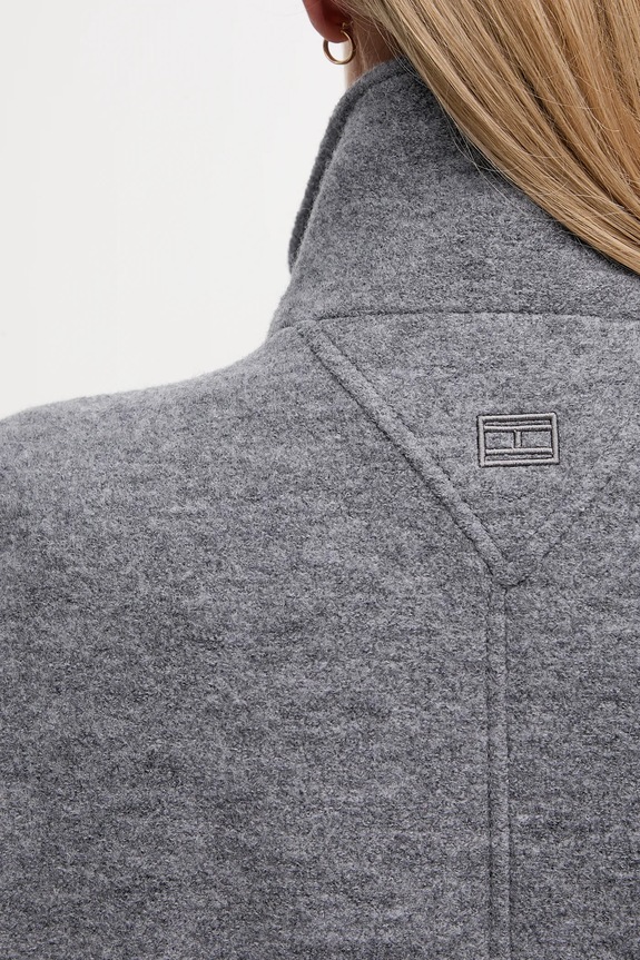 Kabát s prímesou vlny Tommy Hilfiger WW0WW47372 sivá