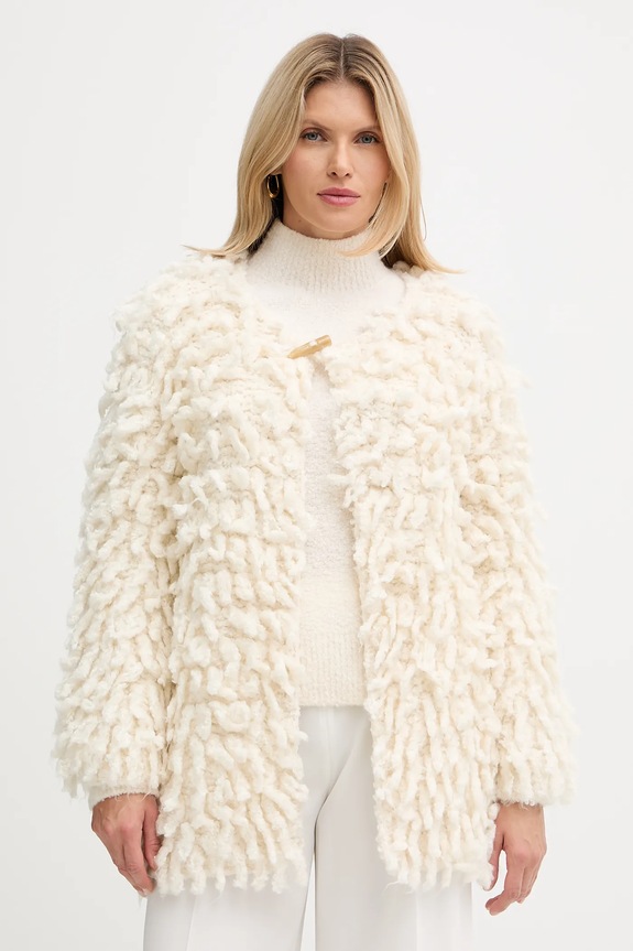 Forte Forte cardigan din amestec de lână uni bej 14452.mycoat