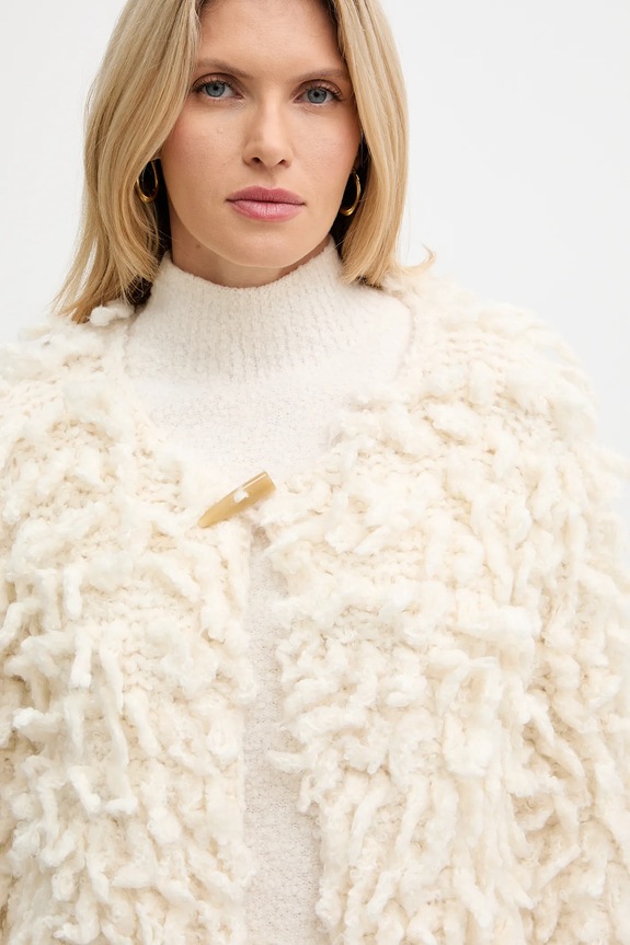 Forte Forte cardigan din amestec de lână bej 14452.mycoat