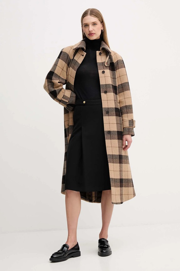 Tommy Hilfiger haină cu lână cu captuseala bej WW0WW46870