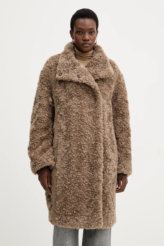 Παλτό από μείγμα μαλλιού BOSS Bashinah oversize μπεζ 50548340