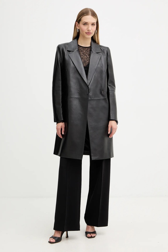 BOSS bőrkabát 50556276 fekete AW25