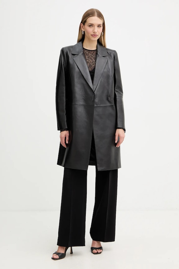 BOSS bőrkabát 50556276 fekete AW25