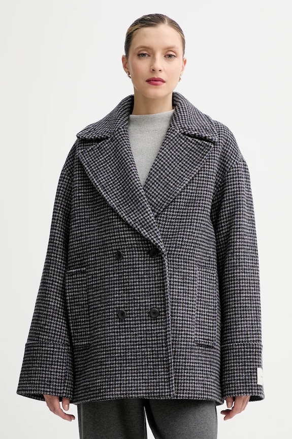 Calvin Klein haină cu lână cu captuseala gri LV044D531G