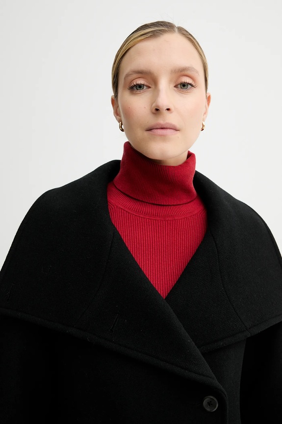 Vuneni kaput Calvin Klein LV044D557G crna