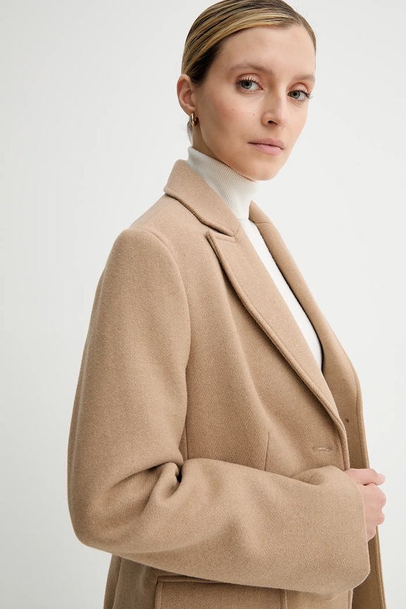 Vuneni kaput Calvin Klein bež LV044D558G