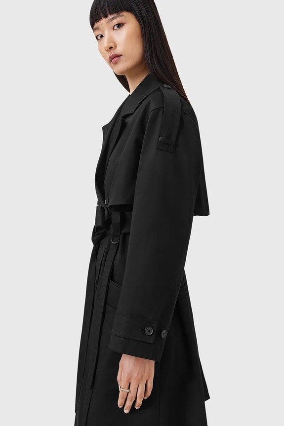 Bavlnený trenčkot AllSaints CADENCE W004OD čierna